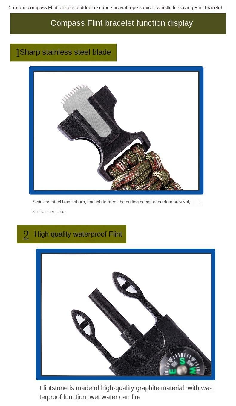 Multifunctional 5 in 1 Multifunctional Outdoor Parachute Rope