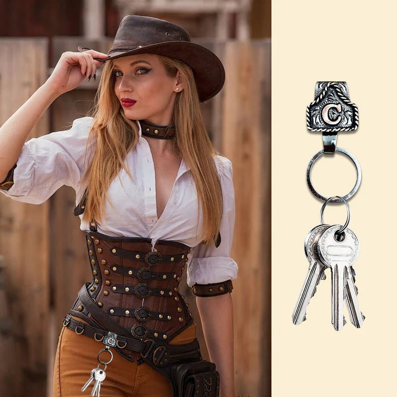 Handmade Cow Tag Belt Key Holder with Custom Initial.(⏰Limited Quantities Available)