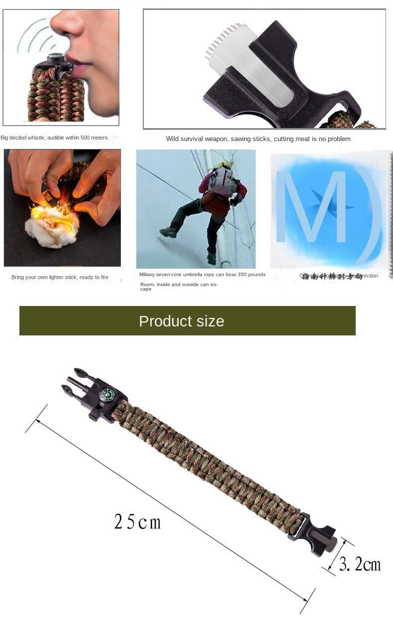 Multifunctional 5 in 1 Multifunctional Outdoor Parachute Rope