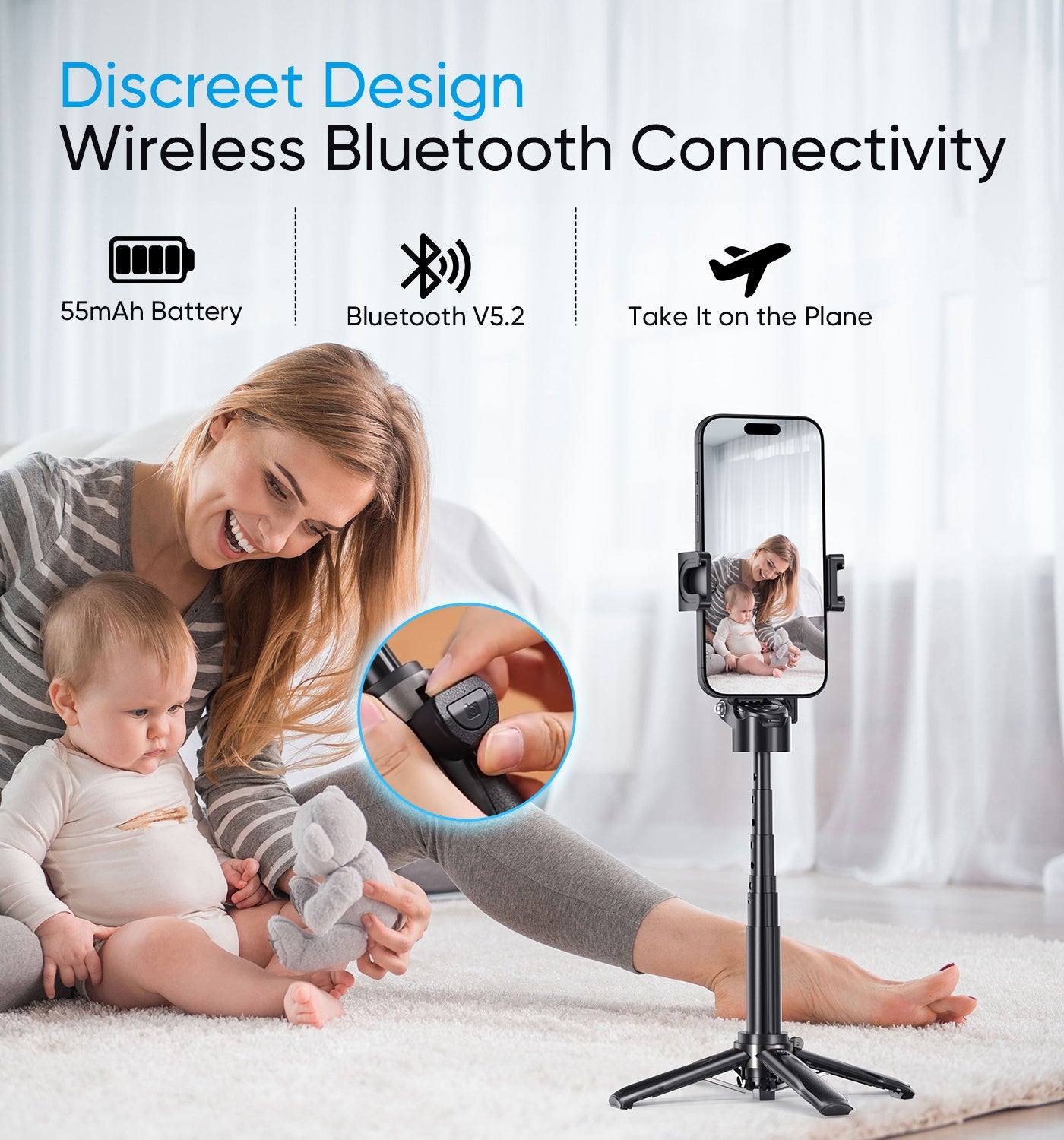 Portable multifunctional selfie stick