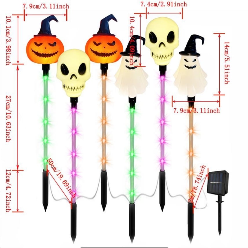 ๐ป๐6-Pack LED Solar Halloween Ground Lights