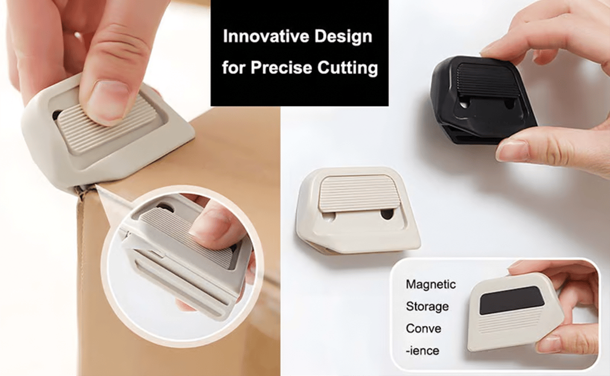 🏆Flash Sale⚡ 50K+ SOLD! Almost Gone-💥Magnetic Retractable Box Cutter - Safety Lock Utility Knife with Built-in Magnet for Easy Storage & Quick Access