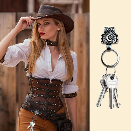 Handmade Cow Tag Belt  Key Holder with Custom Initial.(⏰Limited Quantities Available)