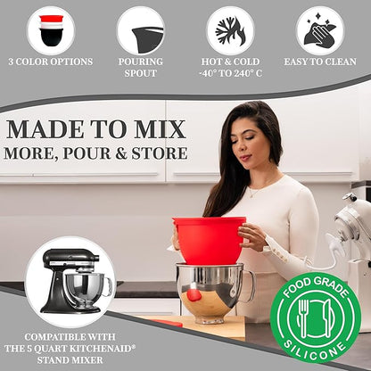 Silicone Liners for KitchenAid Tilt-Head 5 Qt Mixers – Mixer Attachments & Accessories – Replacement Mixer Bowls No Longer Needed
