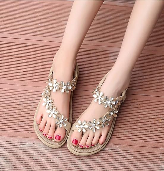 WOMEN'S LIGHTWEIGHT FLOWERS CLIP TOE SANDALS