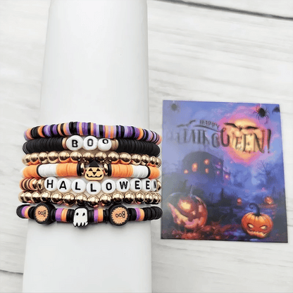 🎃👻7-Piece New Ambiance Halloween Bracelet Set💖